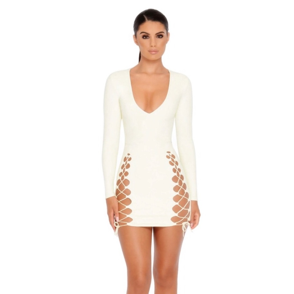 Oh Polly Gone to Heaven Suede Lace Dress